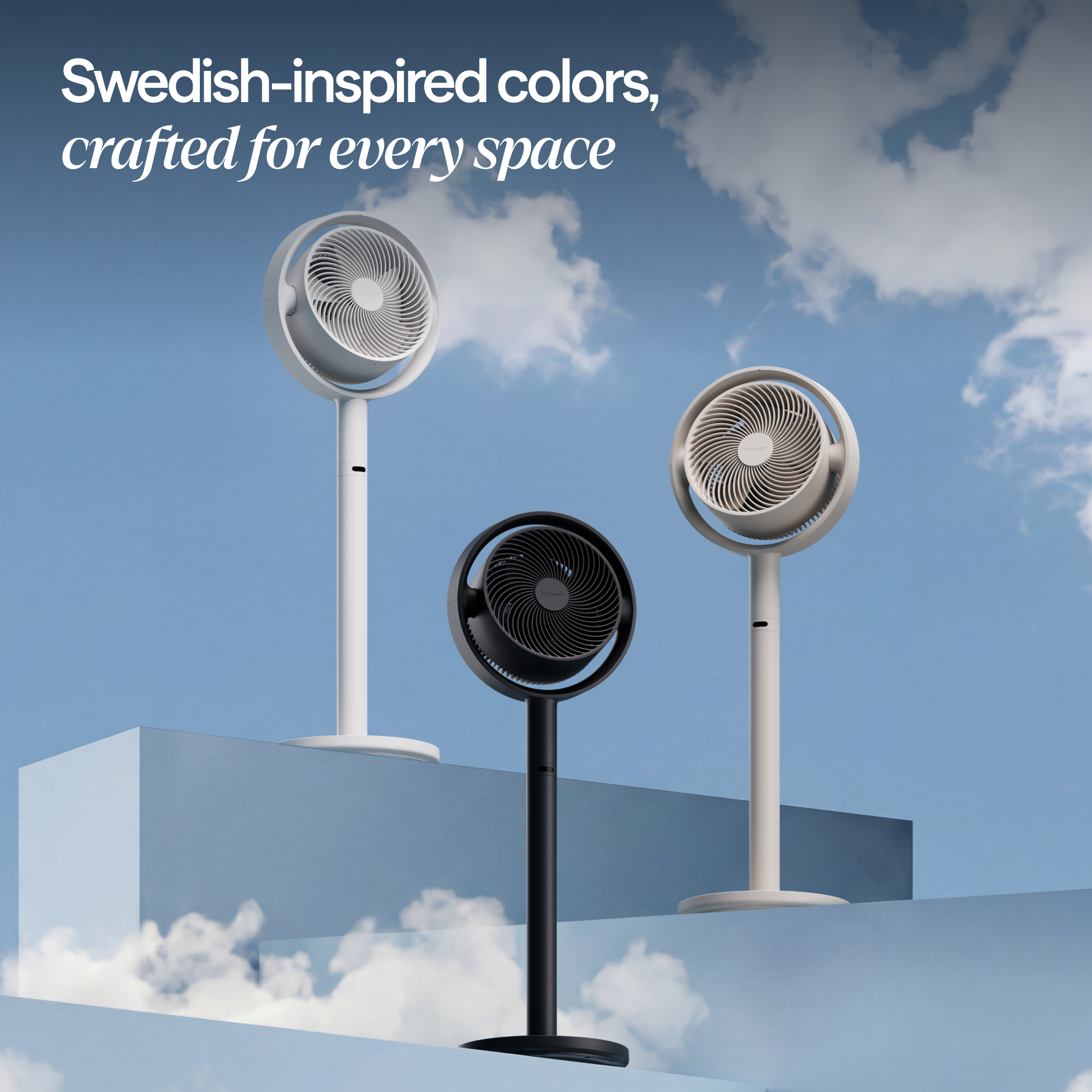 Pedestal Air Circulator Fan - Cloud Linen - Image 10