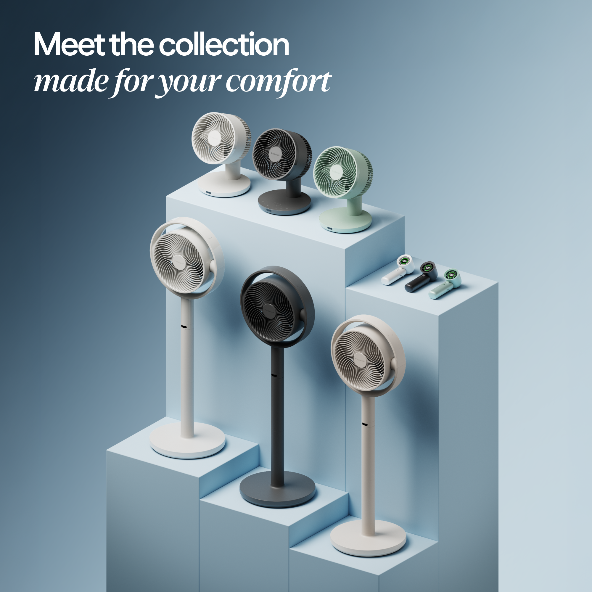 Pedestal Air Circulator Fan - Cloud Linen - Image 11